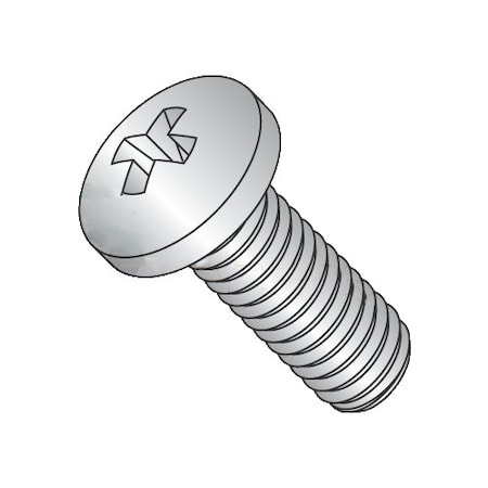 #6-32 X 1/4 In Phillips Pan Machine Screw, Plain 18-8 Stainless Steel, 2000 PK